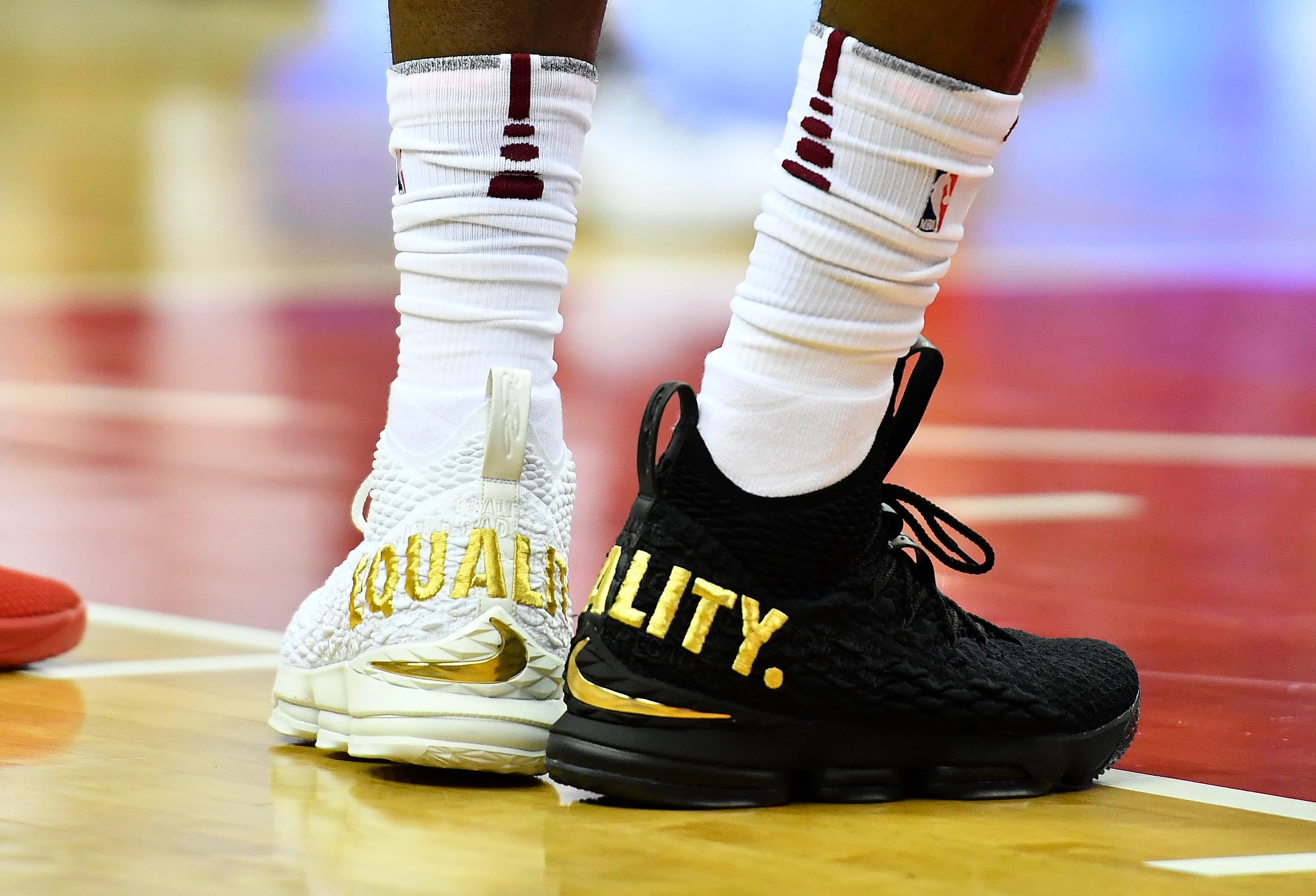 lebron 15 white and black equality